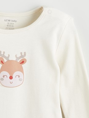 Çıtçıtlı Body KIRMIZI BASKILI