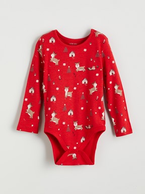 Çıtçıtlı Body KIRMIZI BASKILI