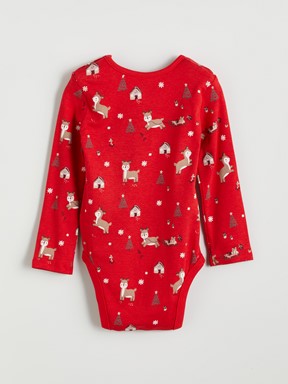 Çıtçıtlı Body KIRMIZI BASKILI