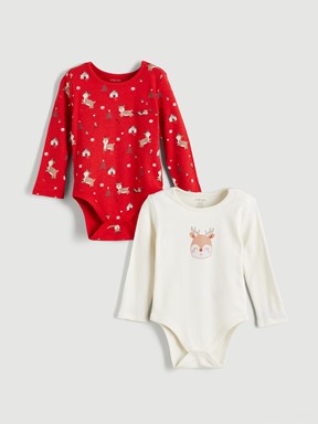 Çıtçıtlı Body KIRMIZI BASKILI