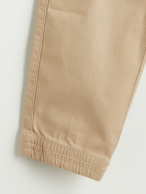 Beli Lastikli Erkek Çocuk Kargo Jogger Pantolon KOYU BEJ