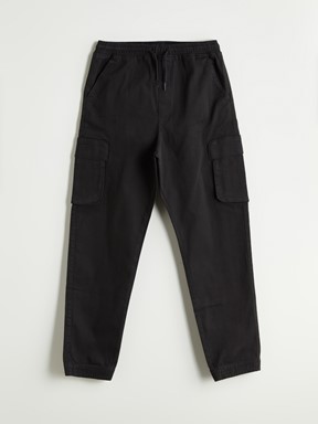 Beli Lastikli Erkek Çocuk Kargo Jogger Pantolon KOYU BEJ