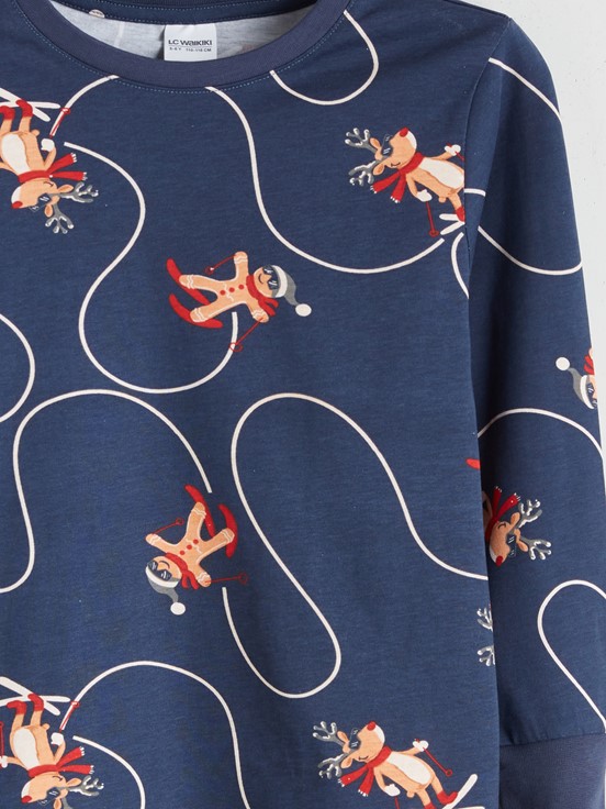 Pijama Takım LACİVERT BASKILI