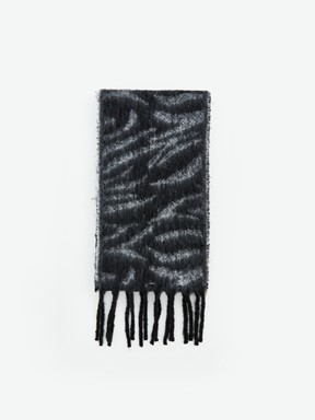 Atkı SİYAH BASKILI