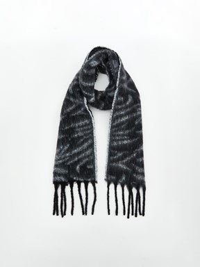 Atkı SİYAH BASKILI