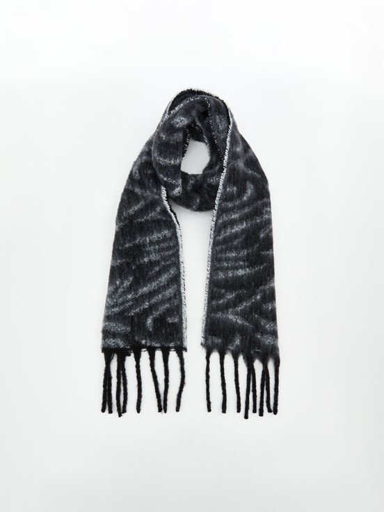 Atkı SİYAH BASKILI