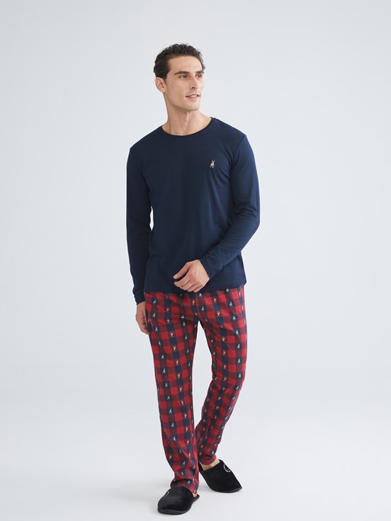 Pijama Takım LACİVERT BASKILI