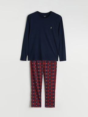 Pijama Takım LACİVERT BASKILI