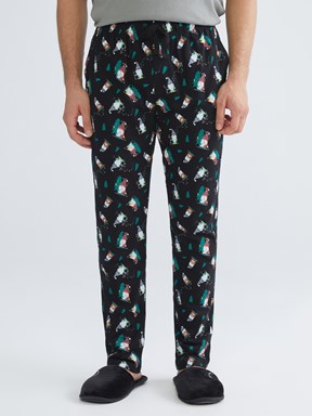 Pijama Alt SİYAH BASKILI