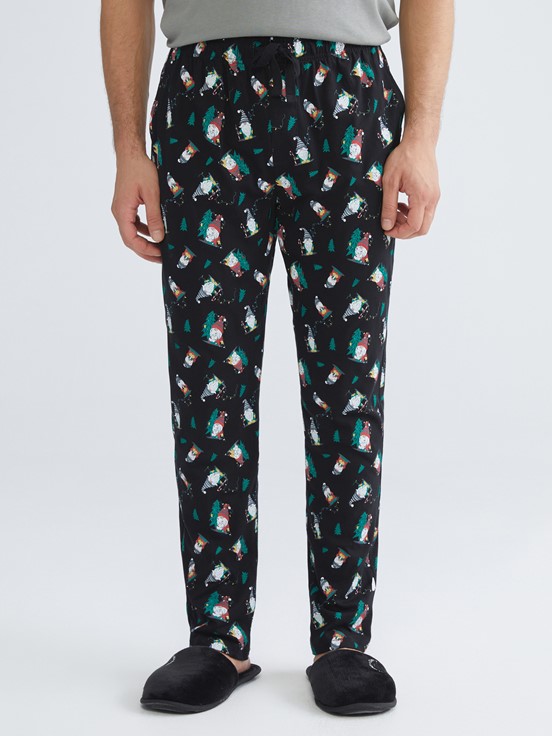 Pijama Alt SİYAH BASKILI