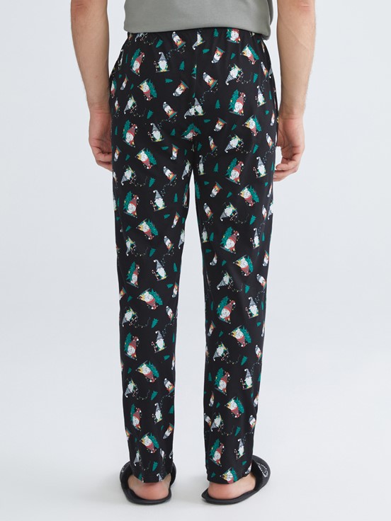 Pijama Alt SİYAH BASKILI