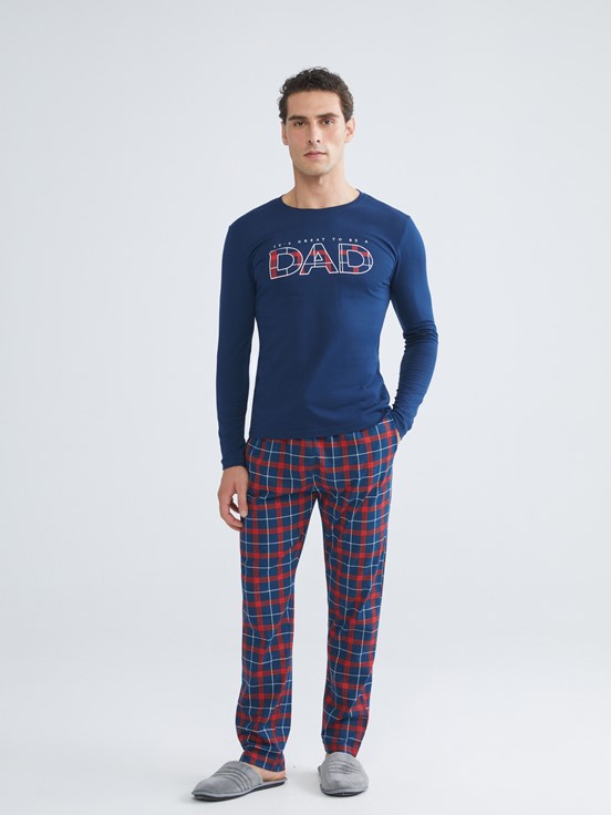 Pijama Takım LACİVERT BASKILI