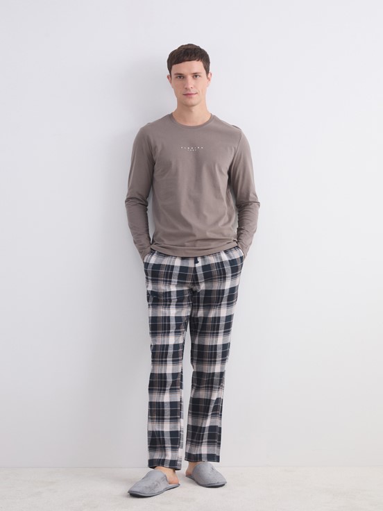 Pijama Takım LACİVERT EKOSELİ