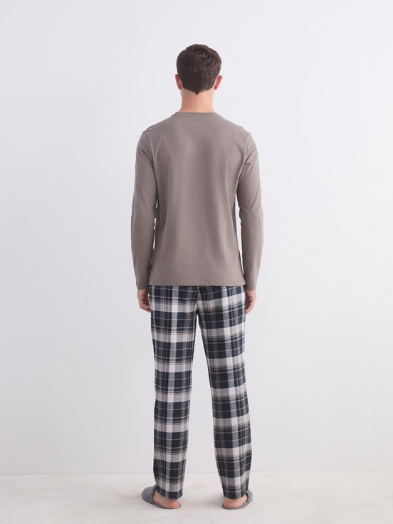 Pijama Takım LACİVERT EKOSELİ