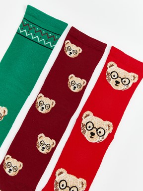 Soket Çorap KARIŞIK RENK İPLİĞİ BOYALI