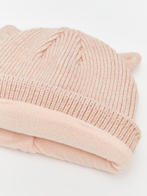 Kedi Figürlü Kız Bebek Bere PEMBE MELANJ