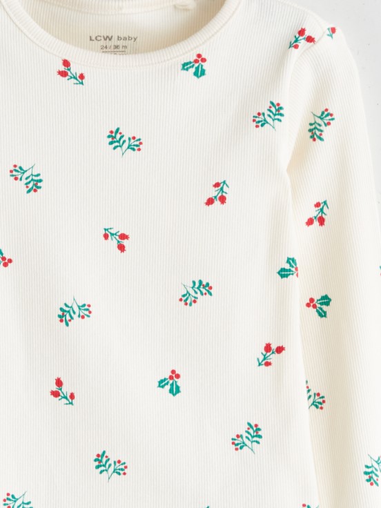 Pijama Takım BEJ BASKILI