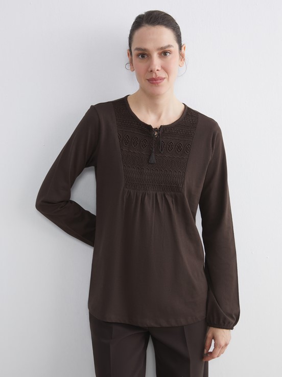 Bluz KOYU KAHVERENGİ