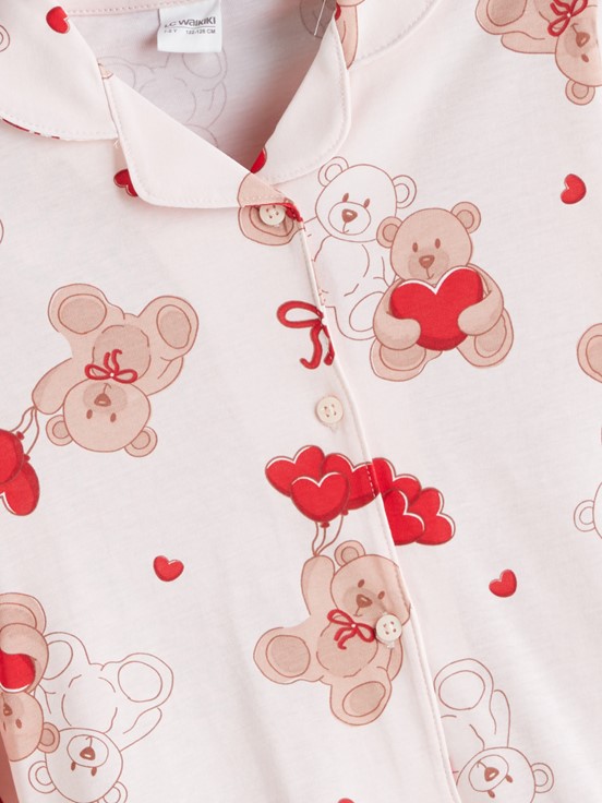 Pijama Takım UÇUK PEMBE BASKILI