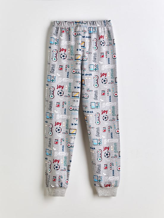 Pijama Takım GRİ MELANJ BASKILI