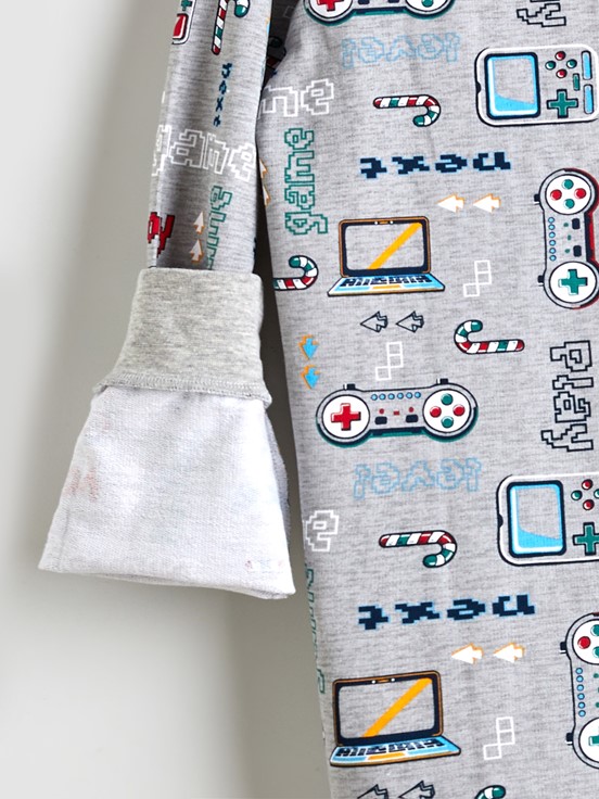 Pijama Takım GRİ MELANJ BASKILI