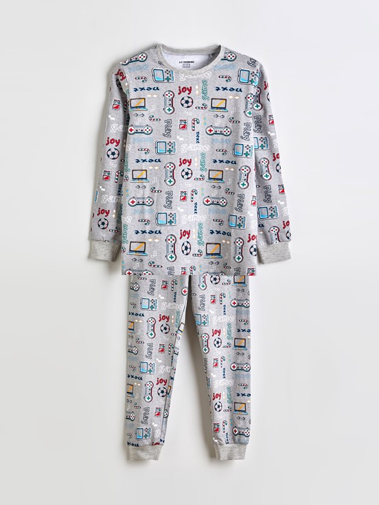 Pijama Takım GRİ MELANJ BASKILI