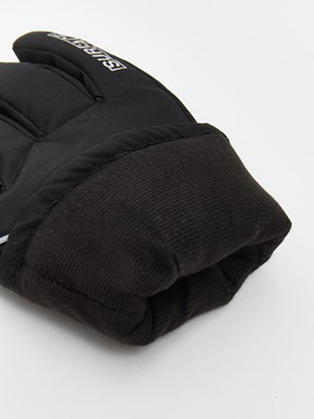 Yazı Baskılı Erkek Kar Eldiveni SİYAH