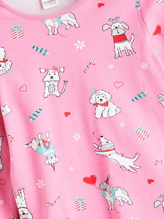 Pijama Takım PEMBE BASKILI