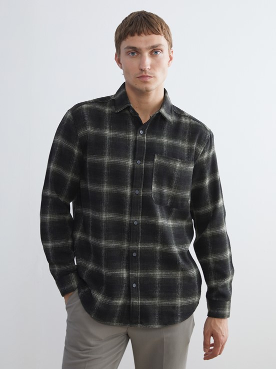 LCW CLASSIC Regular Fit Uzun Kollu Ekose Erkek Oduncu Gömlek HAKİ