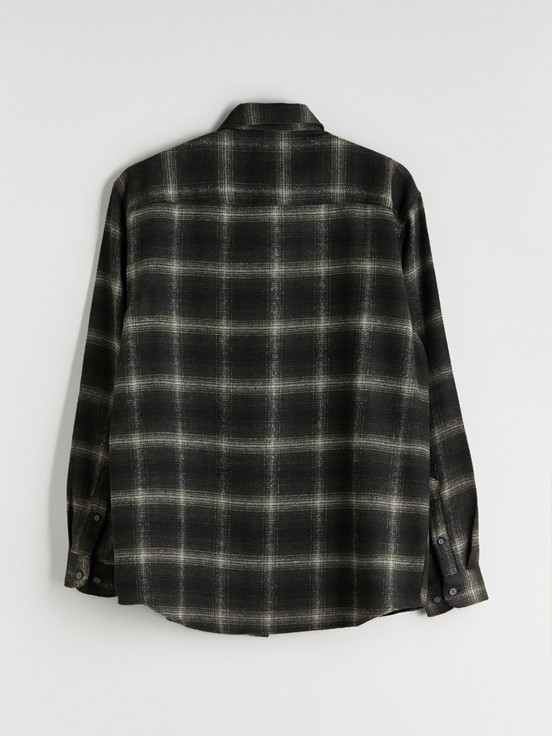 LCW CLASSIC Regular Fit Uzun Kollu Ekose Erkek Oduncu Gömlek HAKİ