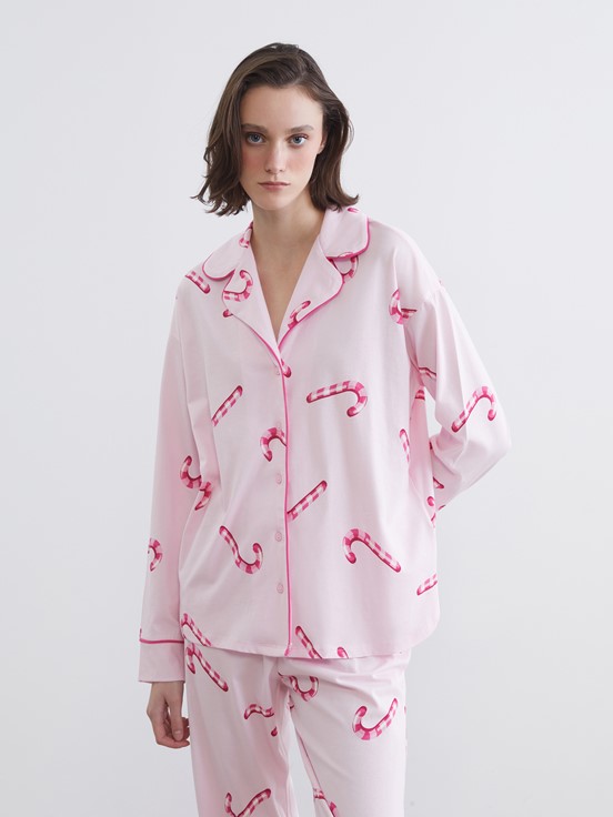 Pijama Takım PEMBE BASKILI