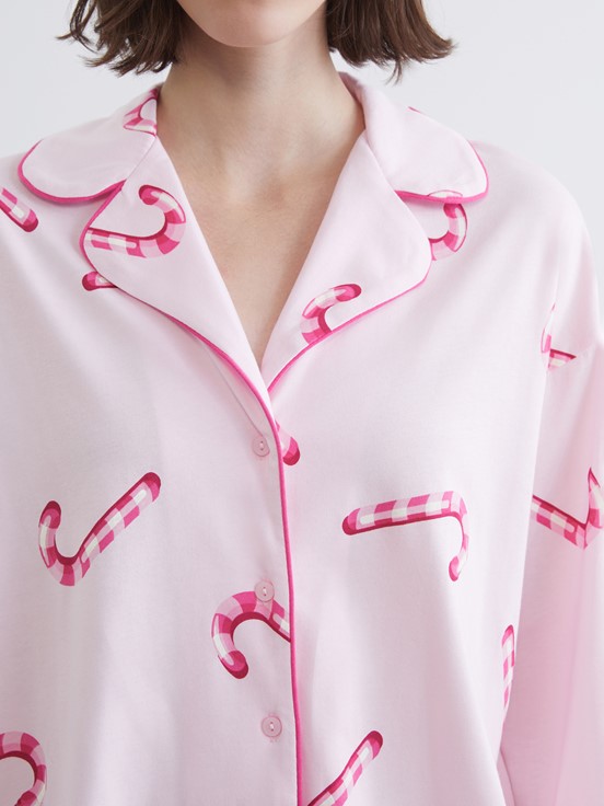 Pijama Takım PEMBE BASKILI