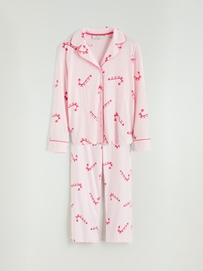 Pijama Takım PEMBE BASKILI