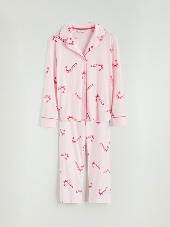 Pijama Takım PEMBE BASKILI