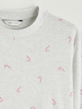 Pijama Takım GRİ MELANJ BASKILI