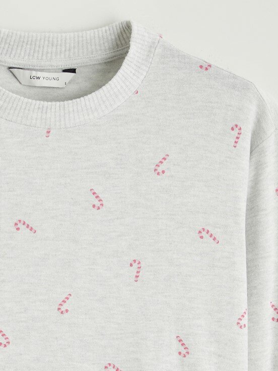 Pijama Takım GRİ MELANJ BASKILI