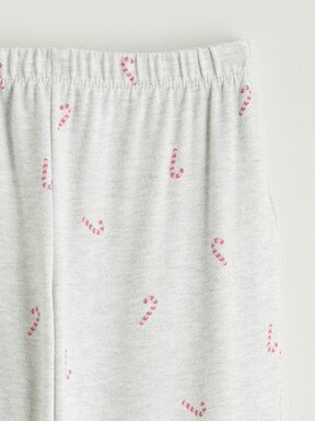 Pijama Takım GRİ MELANJ BASKILI