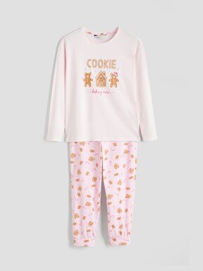 Pijama Takım PEMBE BASKILI