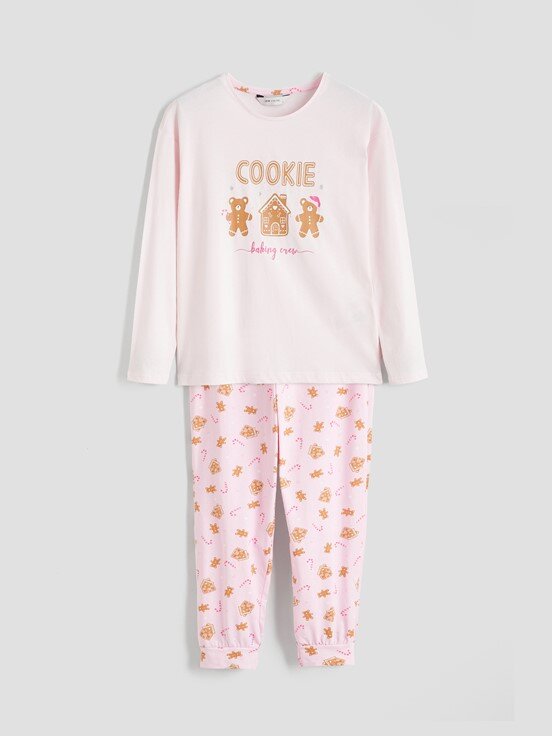 Pijama Takım PEMBE BASKILI