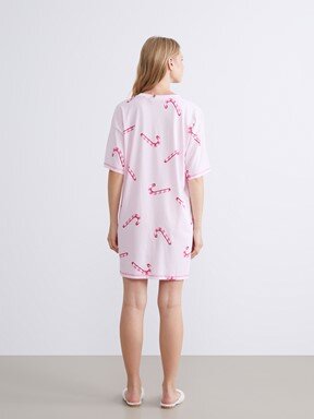 Gecelik PEMBE BASKILI