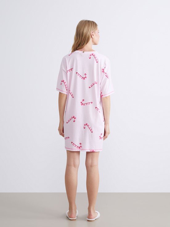 Gecelik PEMBE BASKILI