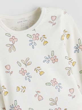 Çıtçıtlı Body AÇIK BEJ BASKILI