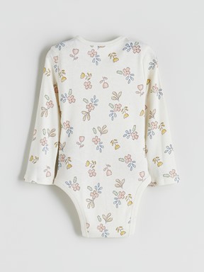 Çıtçıtlı Body AÇIK BEJ BASKILI