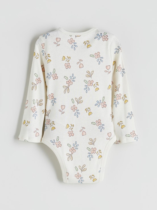 Çıtçıtlı Body AÇIK BEJ BASKILI