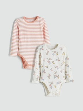 Çıtçıtlı Body AÇIK BEJ BASKILI