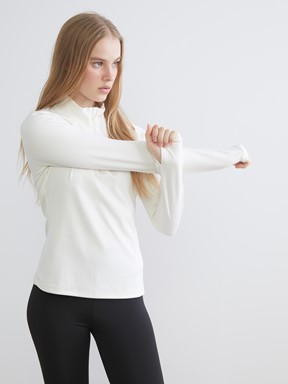 Dik Yaka Reflektör Baskılı Kadın Spor Body YENİ SİYAH
