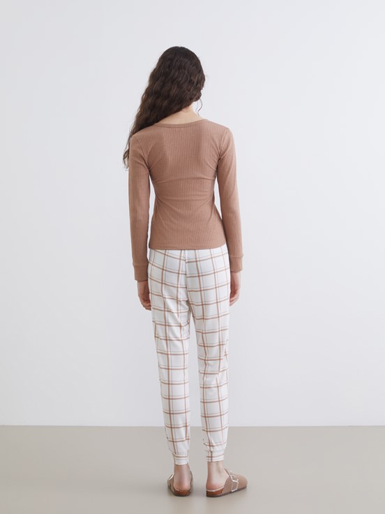 Pijama Takım KAHVERENGİ EKOSELİ