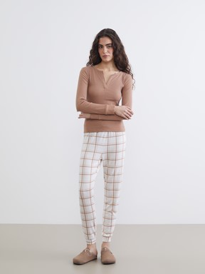 Pijama Takım KAHVERENGİ EKOSELİ