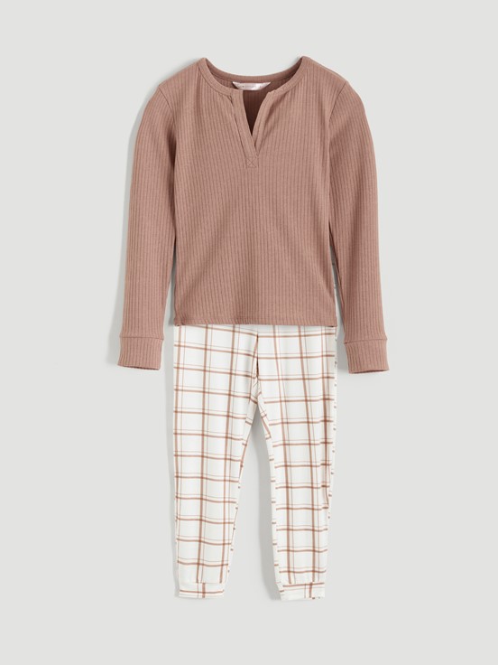 Pijama Takım KAHVERENGİ EKOSELİ