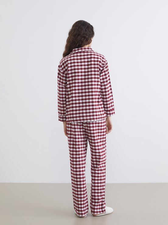 Pijama Takım KOYU KIRMIZI EKOSELİ